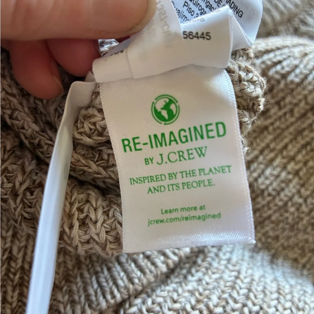 J. Crew 100% Cotton oversized Sweater marled neutral size Small